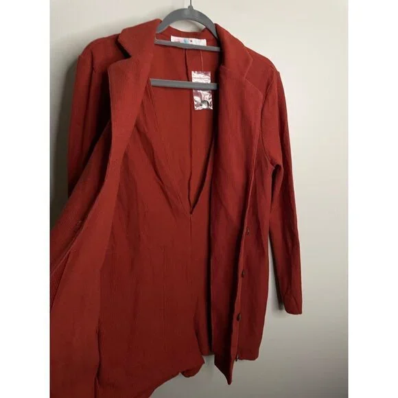 Free People FP Beach Lizzie Blazer Rust Romper One Piece Dress Size S NWT - Picture 7 of 8